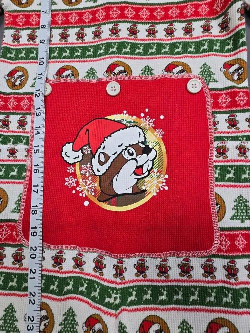 Buc-ees YS Youth Small Kids Union Suit Pajamas Christmas Holiday Sleeper